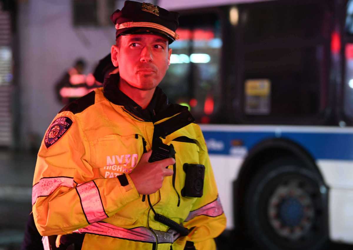 Highway officer at Brooklyn crash scene