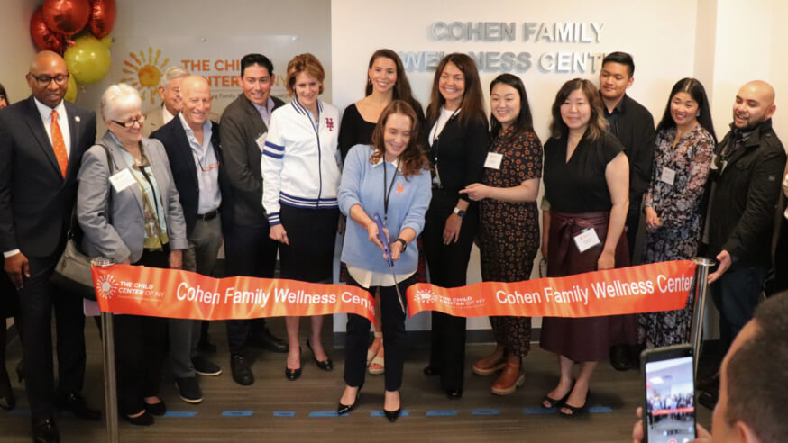 Alex Cohen of Amazin' Mets Foundation cuts ribbon on new facility in Woodside, Queens