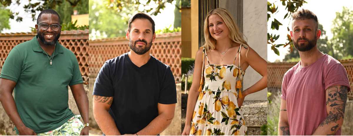 (L to R) "Ciao House" contestants Omar Ashley, Matt Wasson, Sarah Raffeto, and Corey Becker.