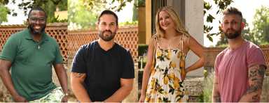 (L to R) "Ciao House" contestants Omar Ashley, Matt Wasson, Sarah Raffeto, and Corey Becker.