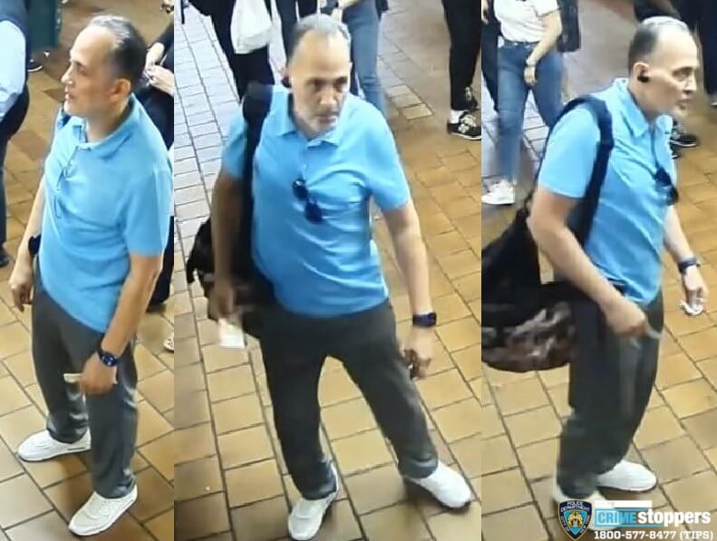Police are looking for this man who allegedly slashed a fellow straphanger with a box cutter Monday night (NYPD)