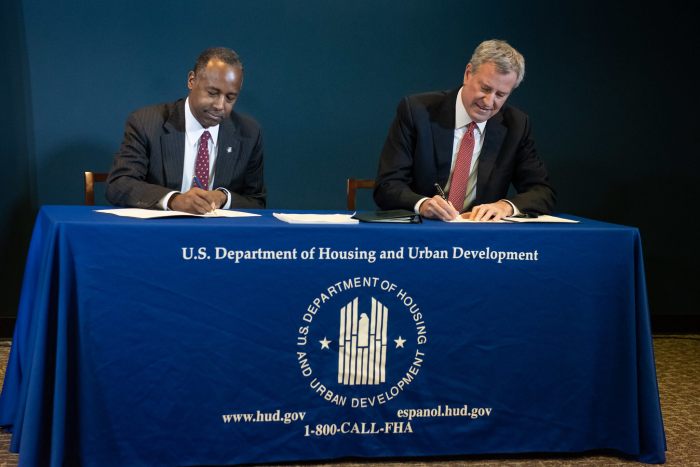 Mayor Bill de Blasio and HUD Secretary Ben Carson