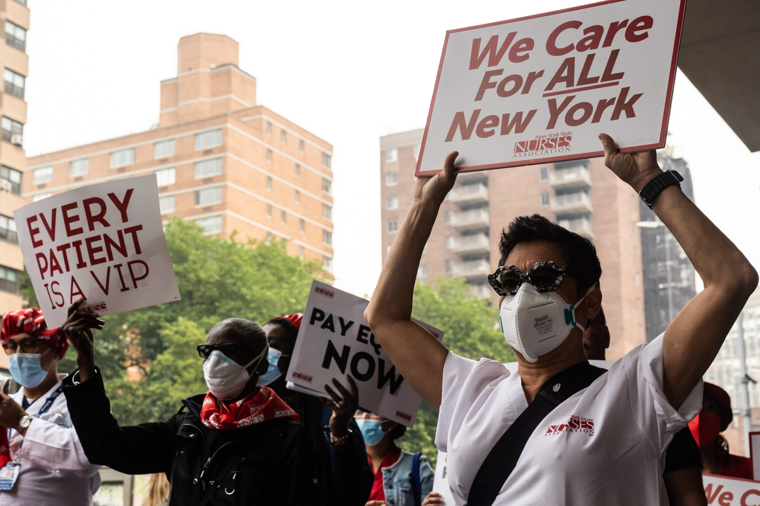 NYC Public Hospital nurses rally outside Bellevue Hospital