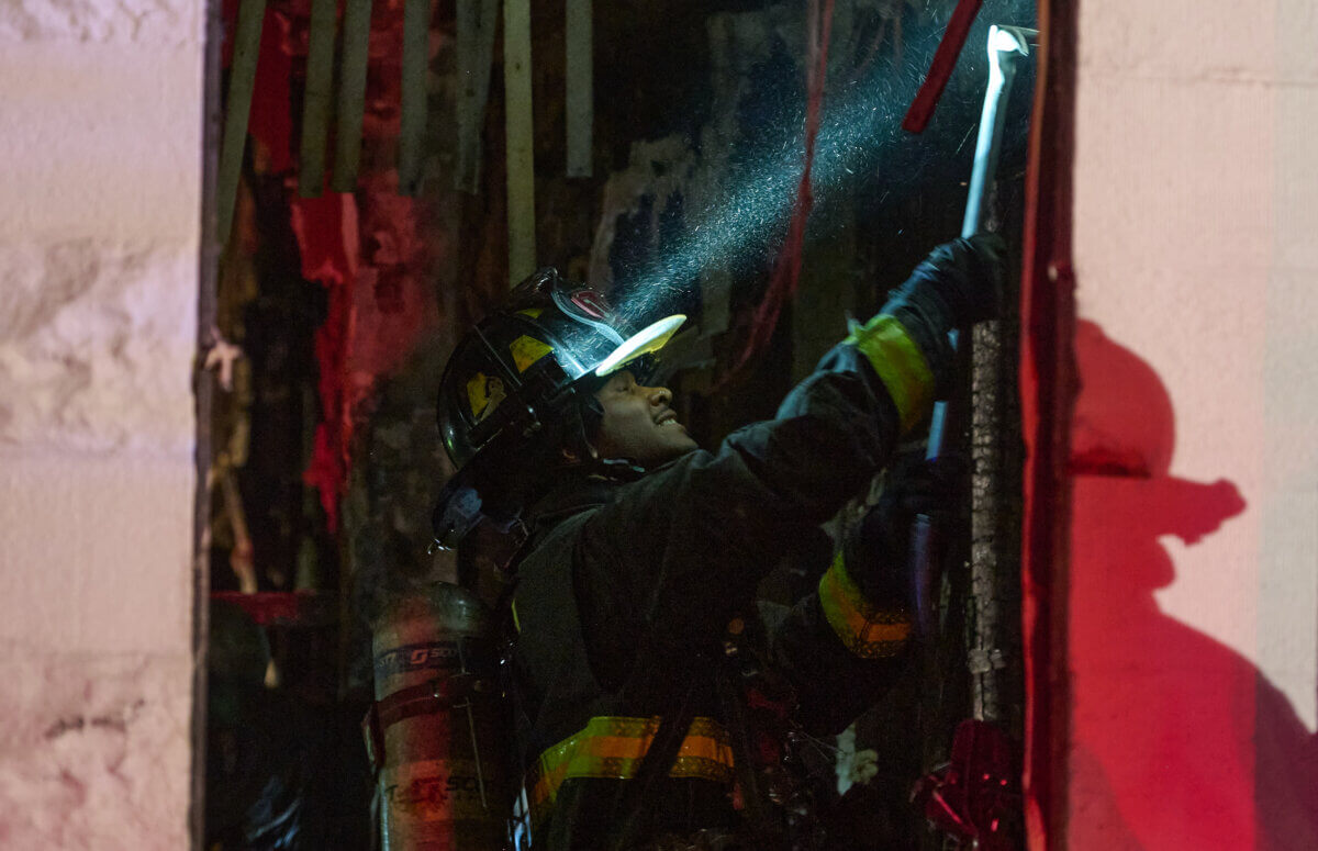 Brooklyn firefighter injured while working to rescue victim in two-alarm fire 3 Brooklyn firefighter tears into wall of burning home