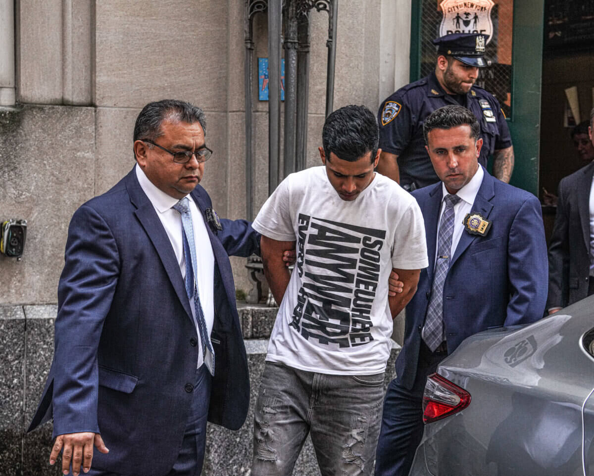Bronx man cuffed as alleged murderer in Pier 84 stabbing 3 The alleged killer, 19-year-old Luis Gil, is cuffed by police.