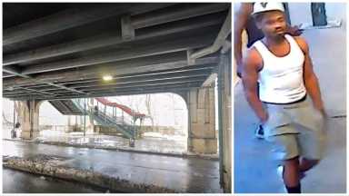 Cops are seeking the suspect they say slapped a Bronx straphanger in the face before robbing them as they exited the Mosholu Parkway station