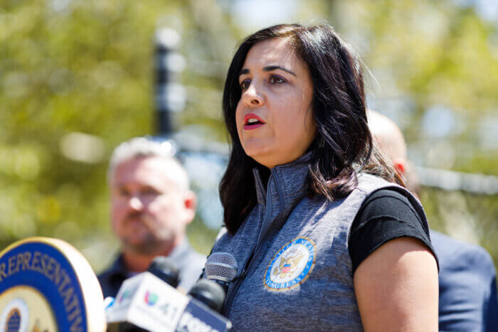 Staten Island elects blast idea to use Fort Wadsworth for migrant housing 5 Congress Member Nicole Malliotakis speaks at a press conference