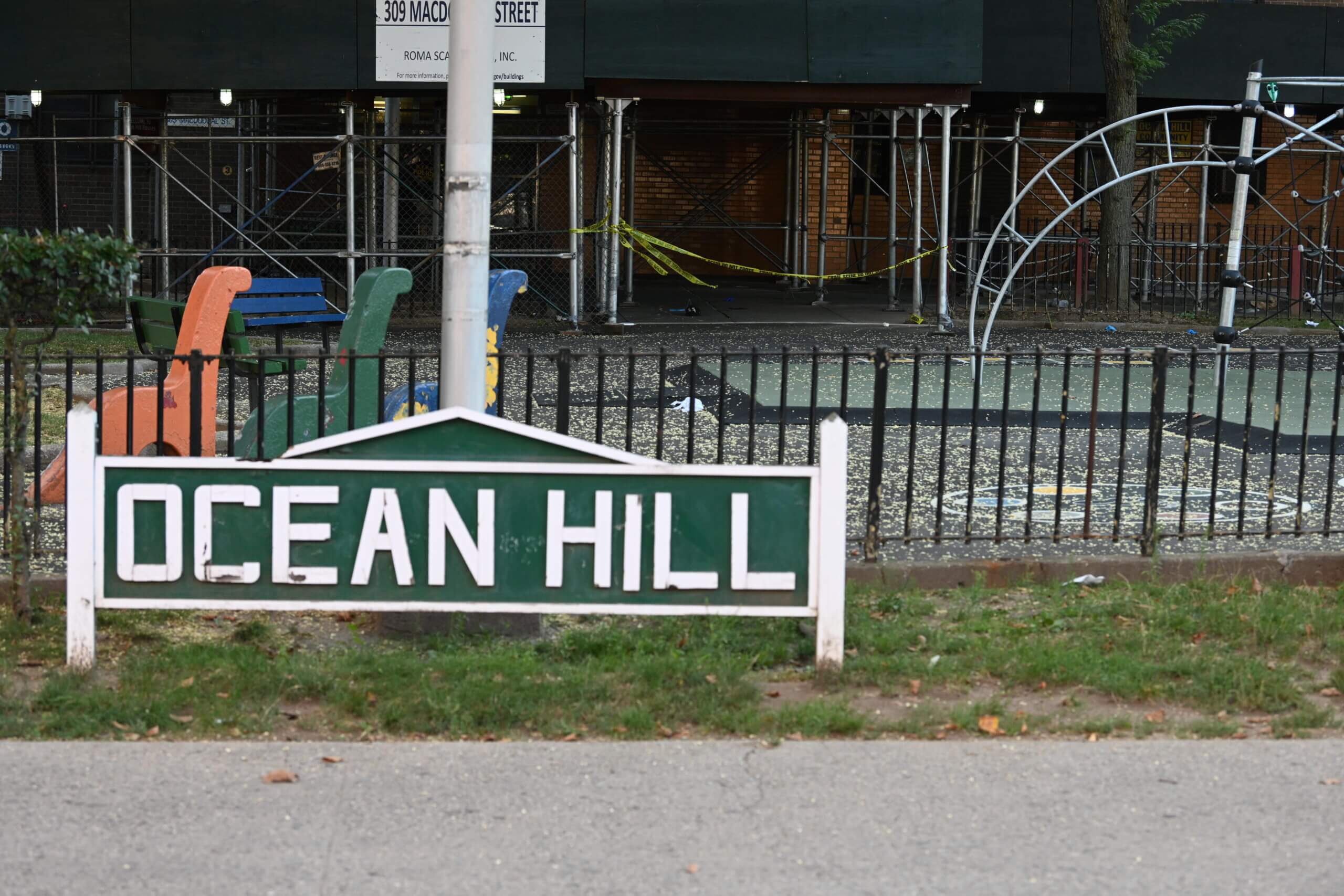Police at the crime scene in Ocean Hill