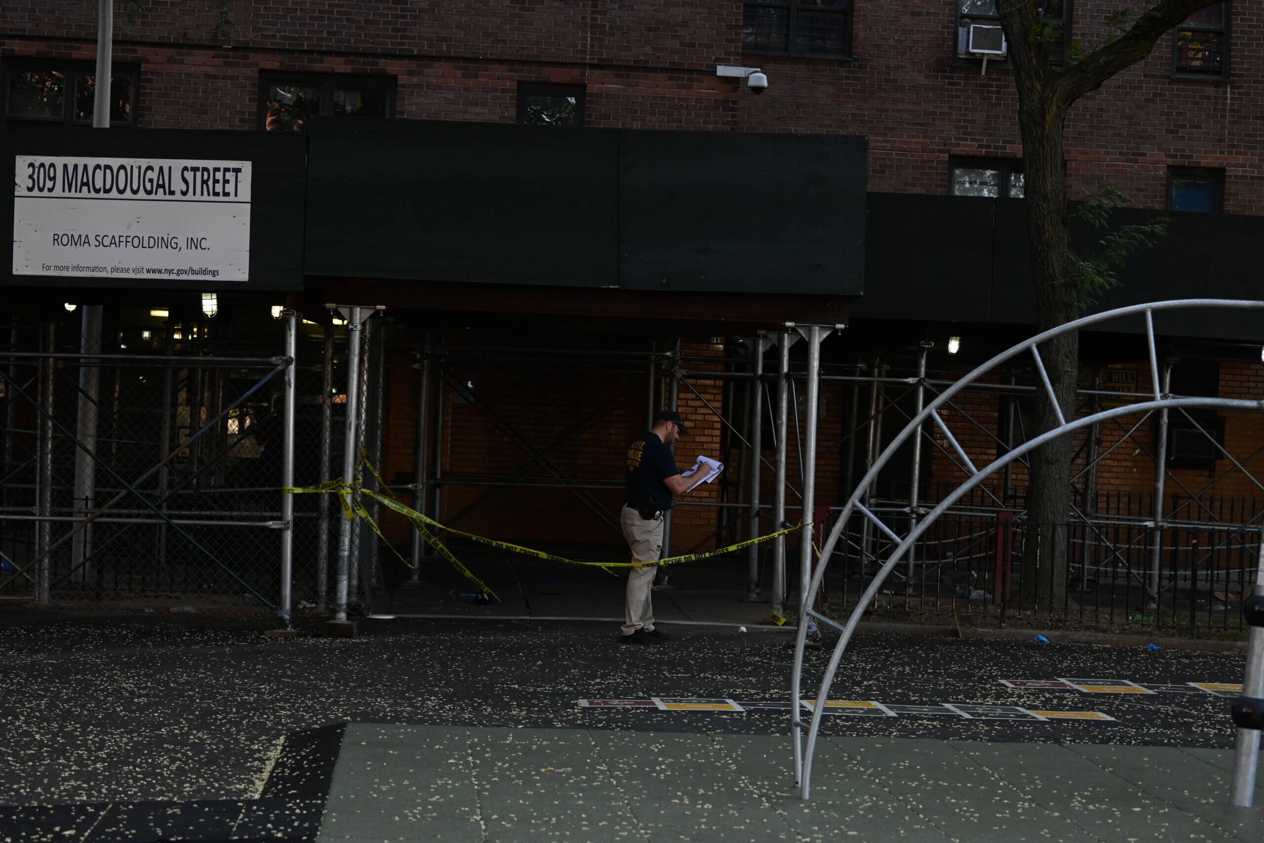Police at the crime scene