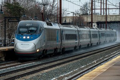 Amtrak train on Northeast Corridor