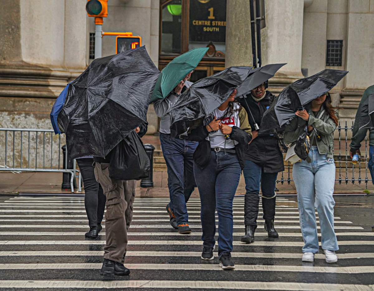 Heavy rain and wind in New York City