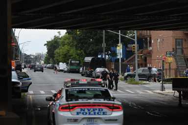 Police car at road