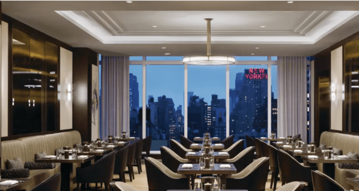 A dining area at Coterie Hudson Yards.