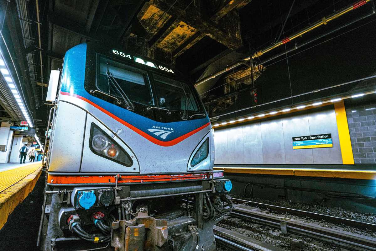 Amtrak train at Penn Station