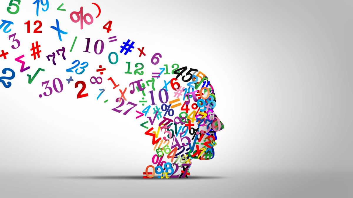 Math numbers in brain concept art dyscalculia