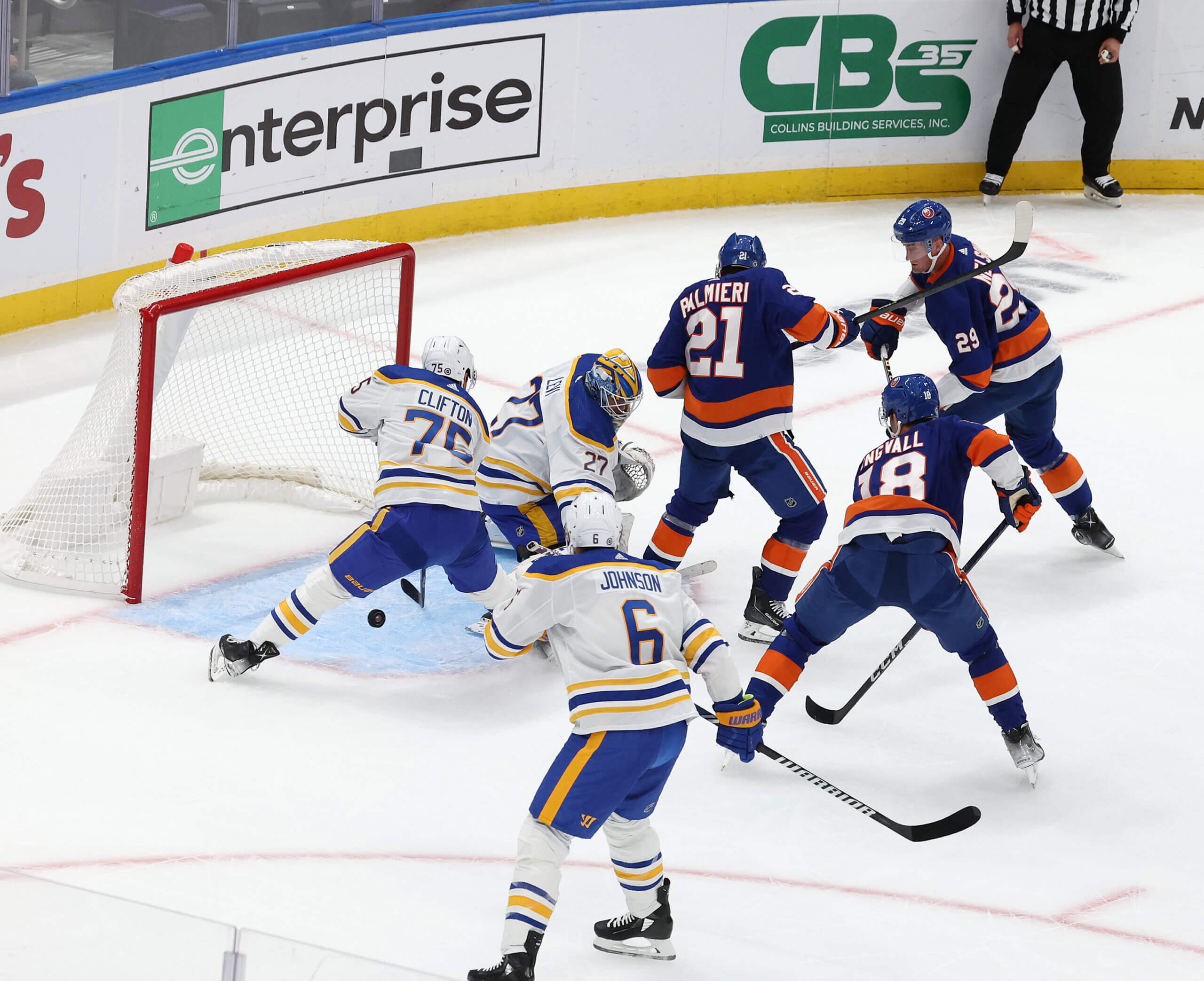Islanders 'Brocktober' starts early as Brock Nelson, 2nd line gets off to fast start 2 Islanders Sabres Nelson Palmieri Engvall