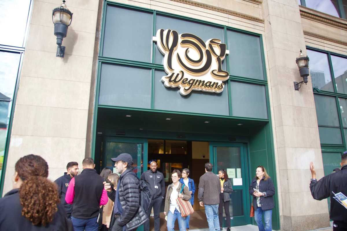 Shoppers flocked to the new Astor Place Wegman's on Wednesday, Oct. 18. It's the retailer's second New York City opening, and the first location in Manhattan.