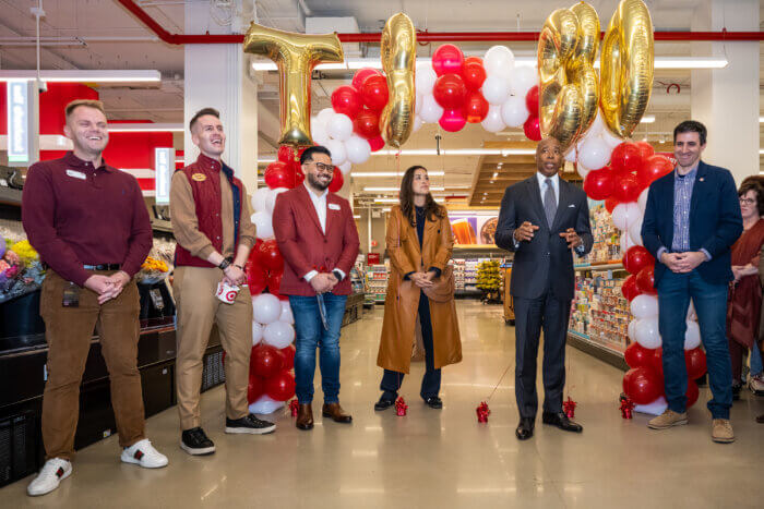 Target celebrates opening of Union Square location, weeks after East Harlem closure 5 Mayor Eric Adams speaks at the ribbon-cutting ceremony at the Union Square