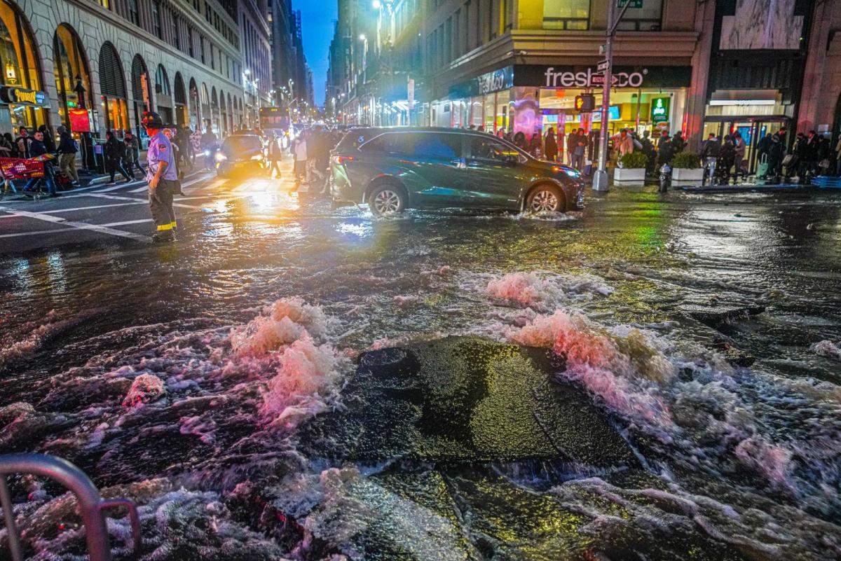 A water main break in Midtown.