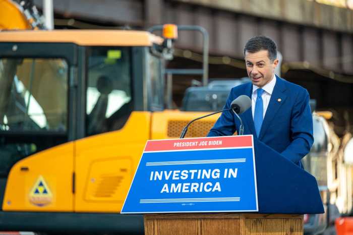 Transportation Secretary Pete Buttigieg announces the start of construction on the Gateway tunnel project