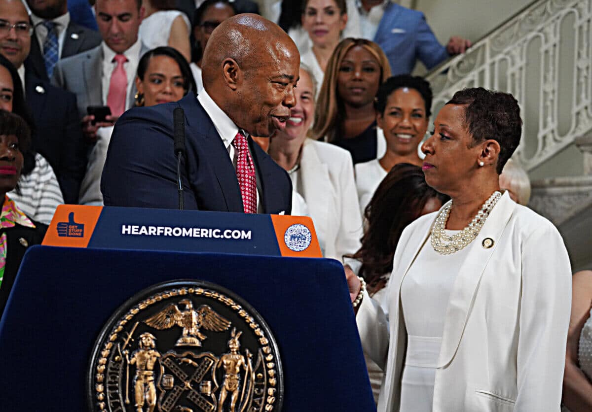 Mayor Eric Adams and City Council Speaker Adrienne Adams