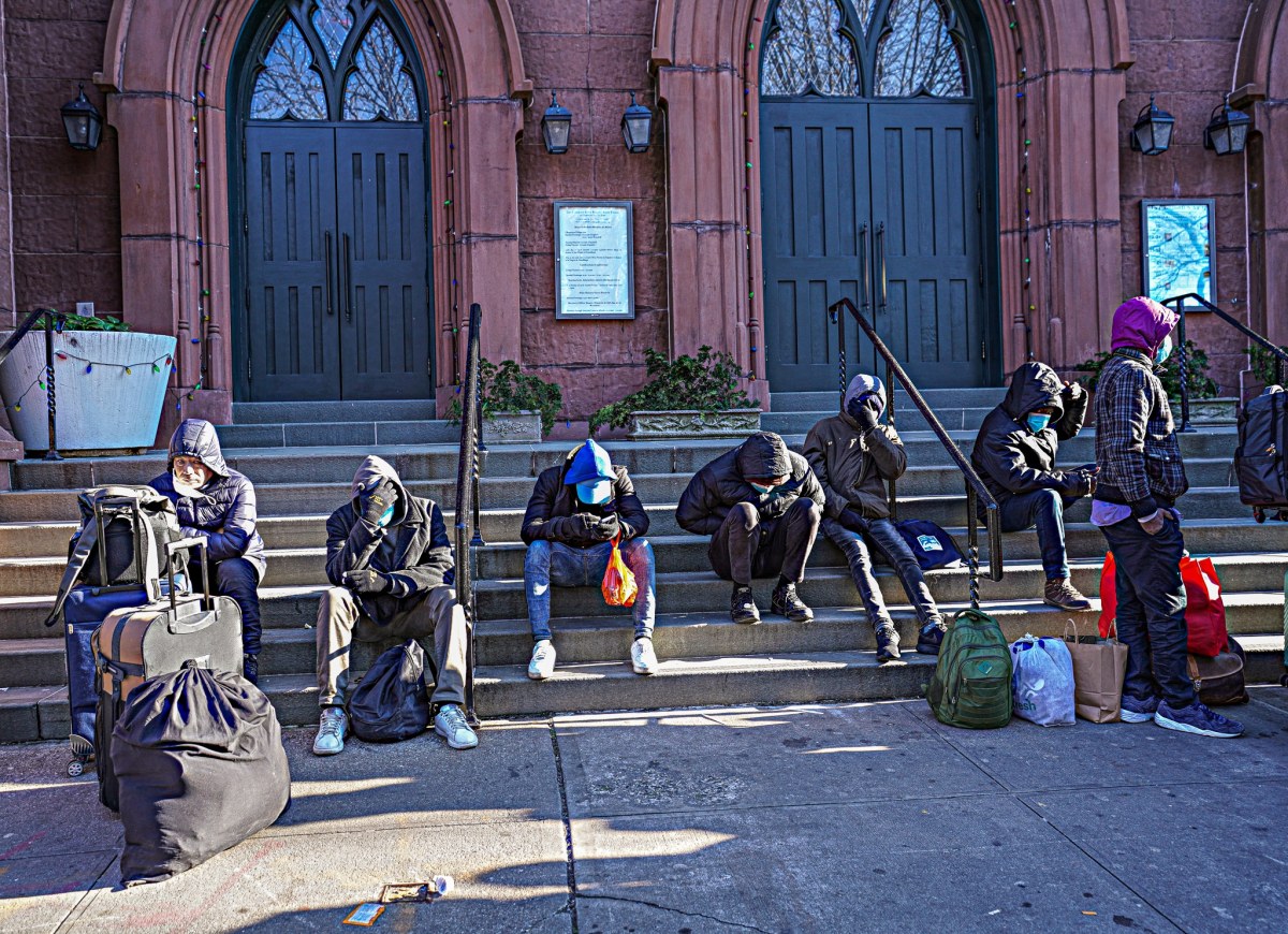 People sitting at stairs