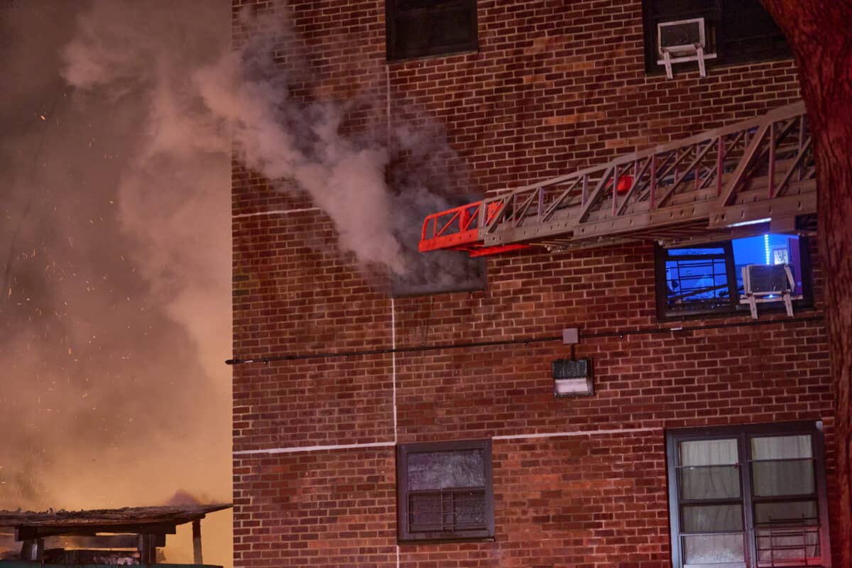 Firefighters fought a four alarm fire at 881 Scheck Avenue on Sunday night