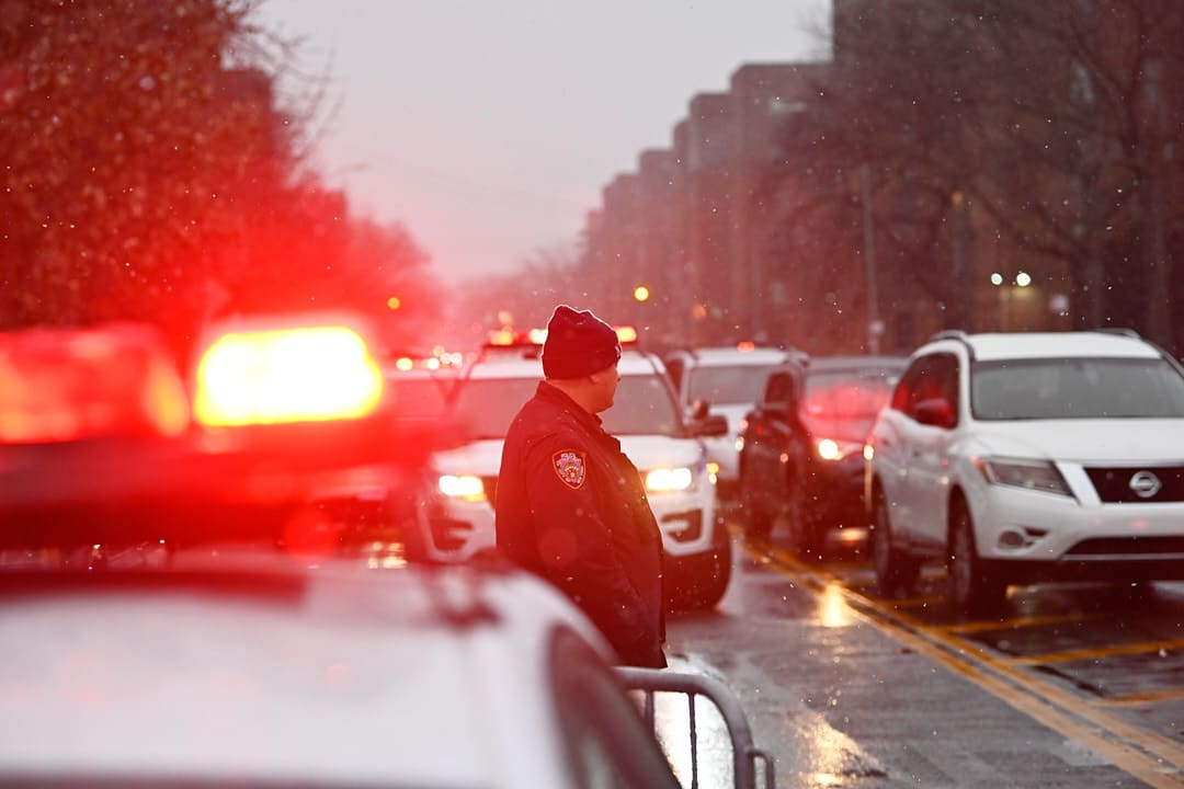 Police at scene of a Brooklyn shooting