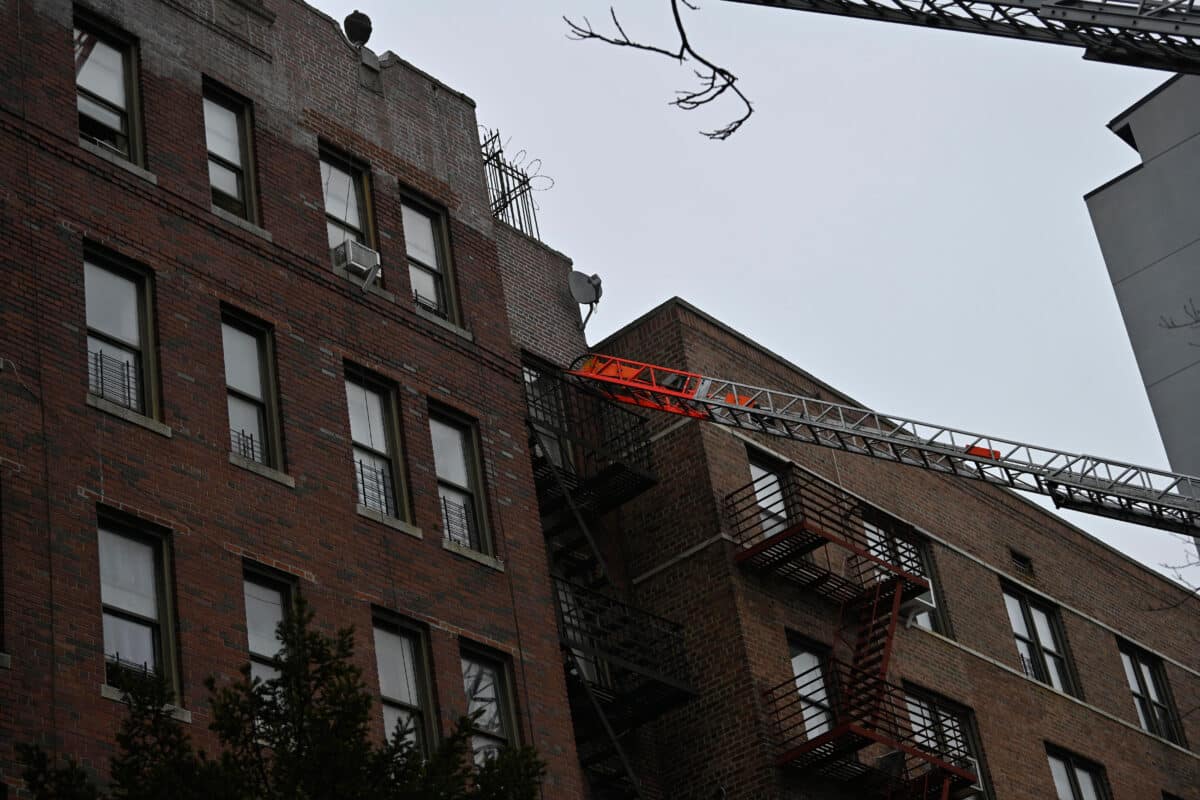 Firefighters rescued two elderly residents from an apartment fire