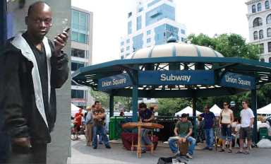The suspect (left) performed a sexual act inside the 14th Street–Union Square station.