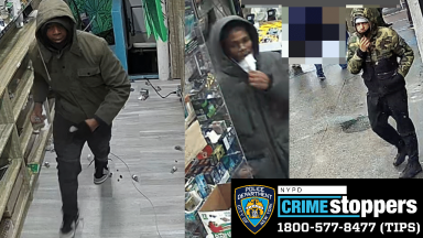 Police released this photo of the suspects who are still at-large for the robberies.