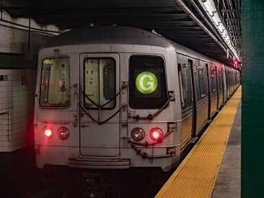 A G train at Court Square in 2021.