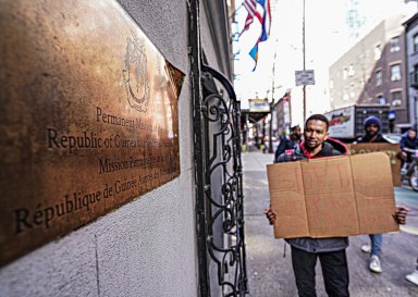 Guinea migrants in Manhattan