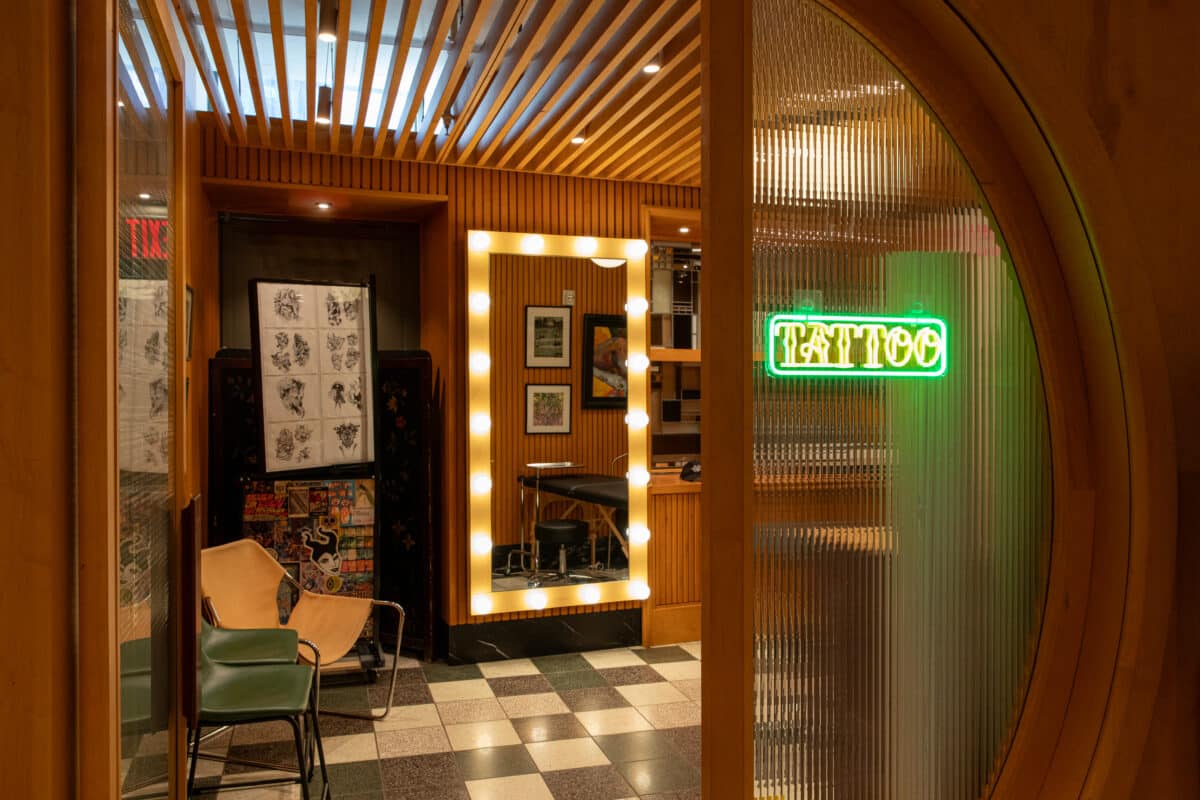 Inside Unscripted Ink, New York City's only tattoo shop that lives at a hotel 5 The entrance to Unscripted Ink.