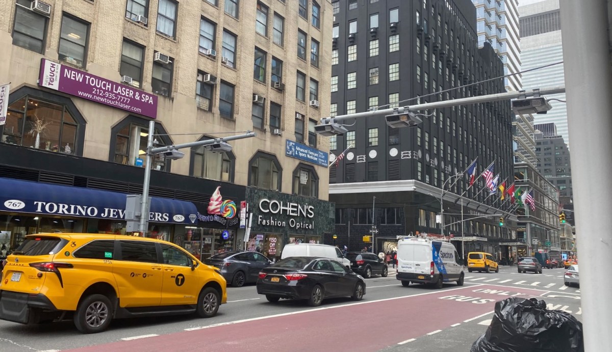 Congestion pricing toll gantry in Manhattan