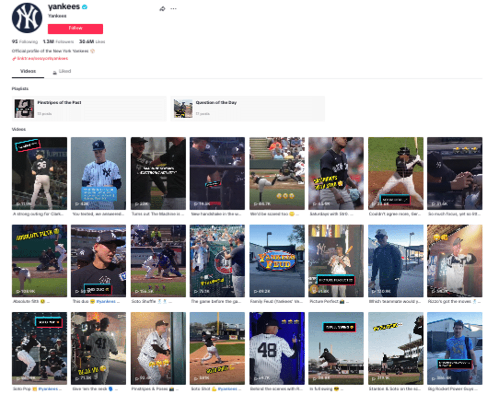 Yankees TikTok