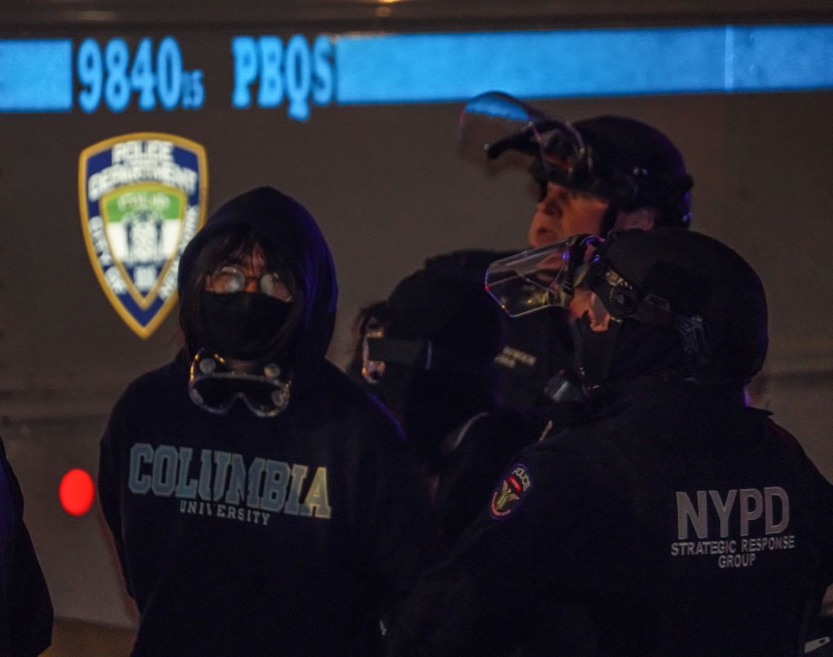 arrested protester at Columbia University