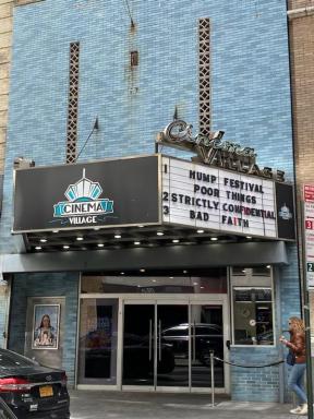 Cinema Village movie theater in Manhattan marquee