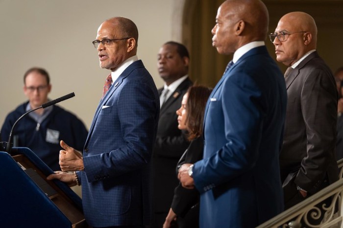 NYC schools chancellor David Banks with Mayor Eric Adams