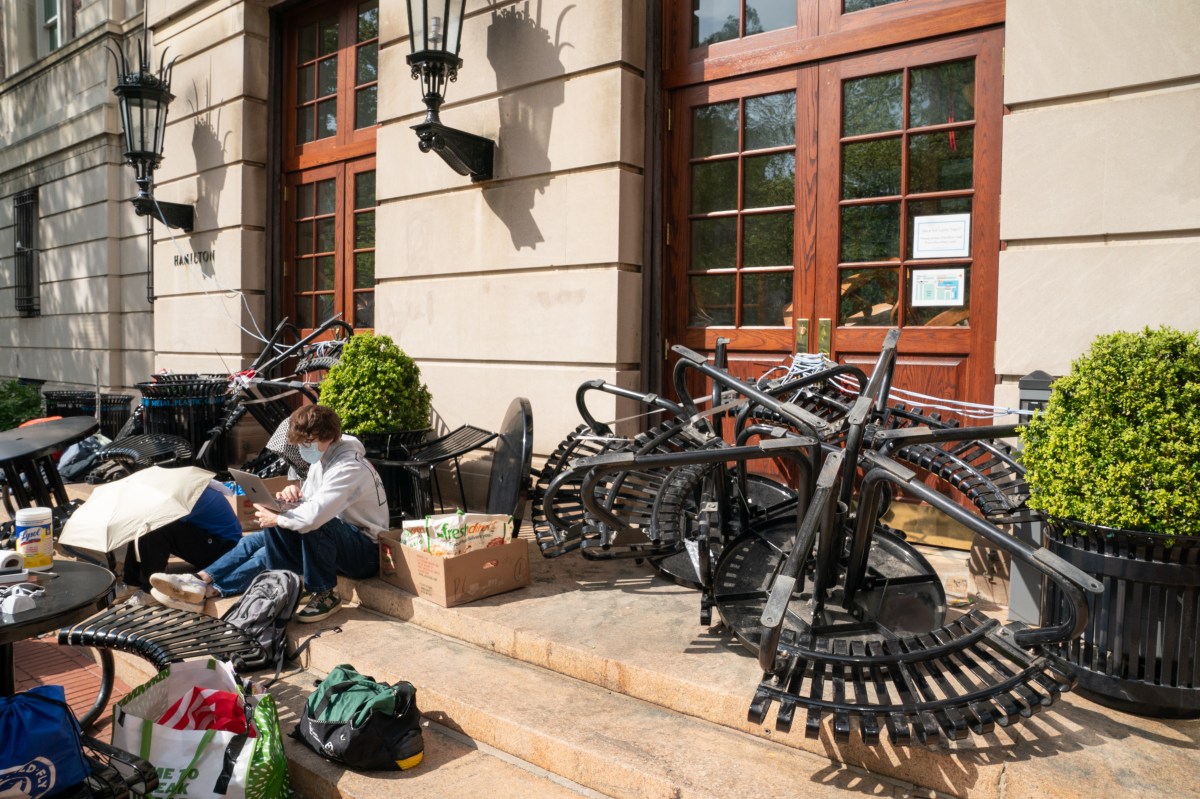 Pro-Palestinian student protestors continue their protest at Columbia University Tuesday, April 30, 2024