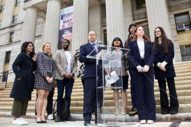 A group of legal advocates and survivors gathered to announce 154 lawsuits they had filed over sexual abuse people experienced under the city's juvenile detention system.