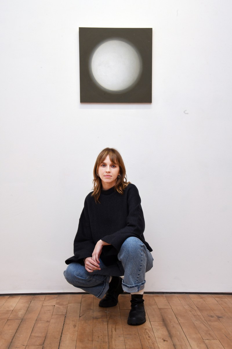 Kathryn Goshorn with "Moon II"