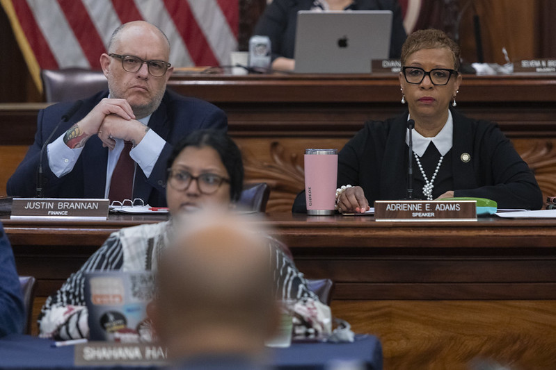 NYC Council members at budget hearing