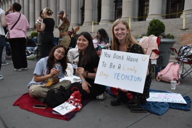 Fans waited out all night before the TXT concert at MSG.