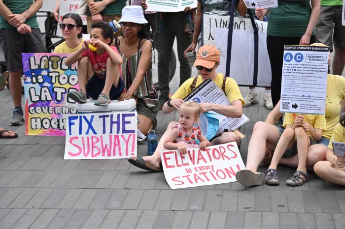 Congestion pricing: Brooklyn kids rally at Barclays Center to demand Hochul end pause and start Manhattan tolls 12