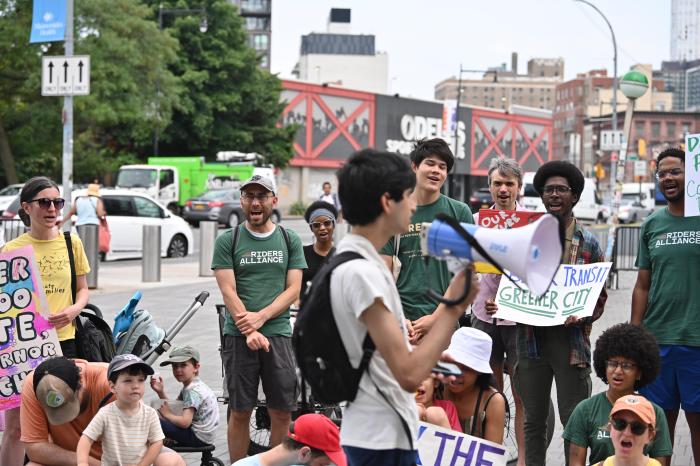 Congestion pricing: Brooklyn kids rally at Barclays Center to demand Hochul end pause and start Manhattan tolls 9