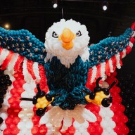 A Balloon Eagle soars above the new Balloon Story exhibit.