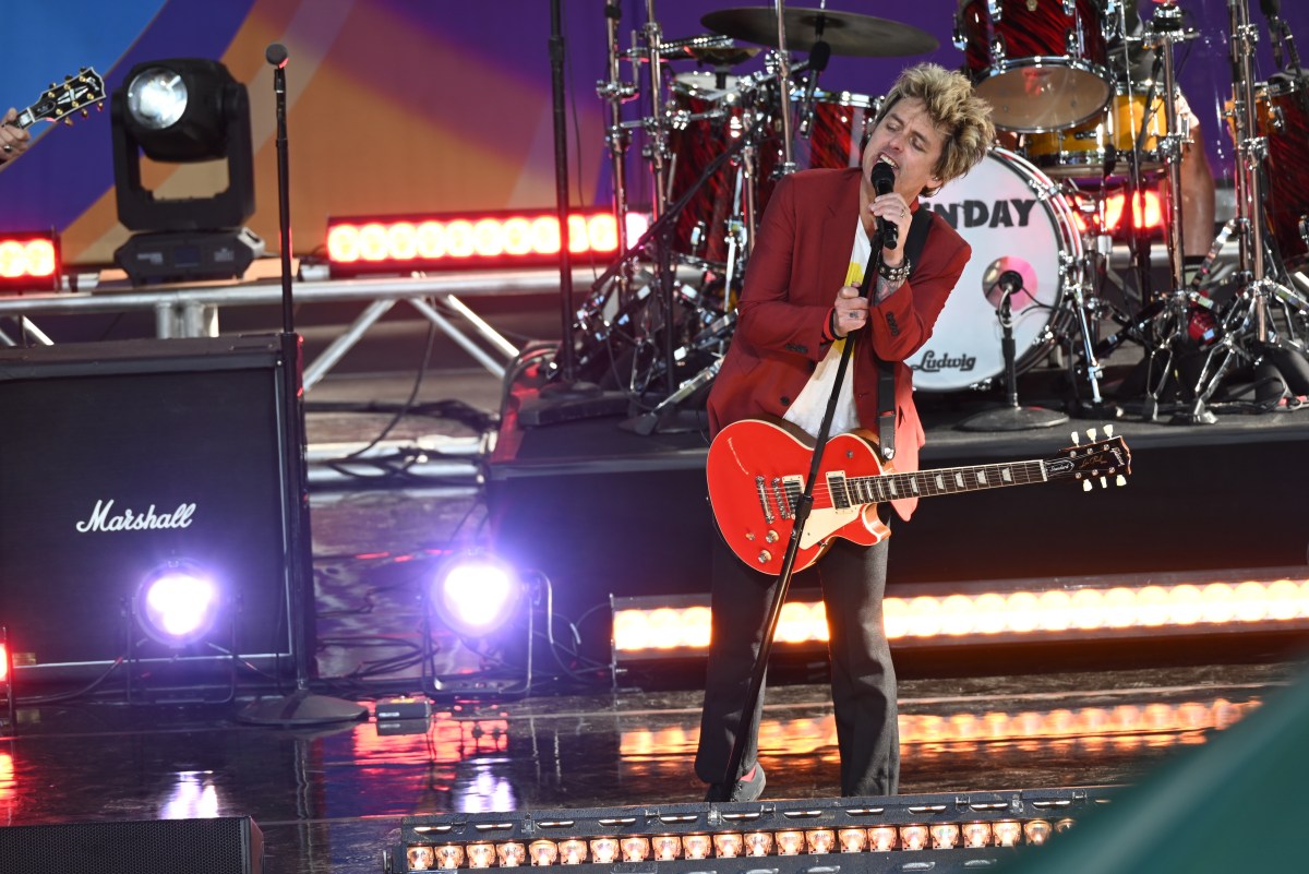 Billie Joe Armstrong performing on stage