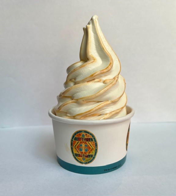 the soft serve butterbeer ice cream from harry potter new york in manhattan