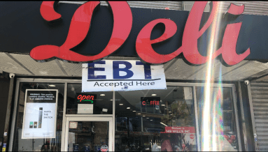 entrance to a deli in the Bronx